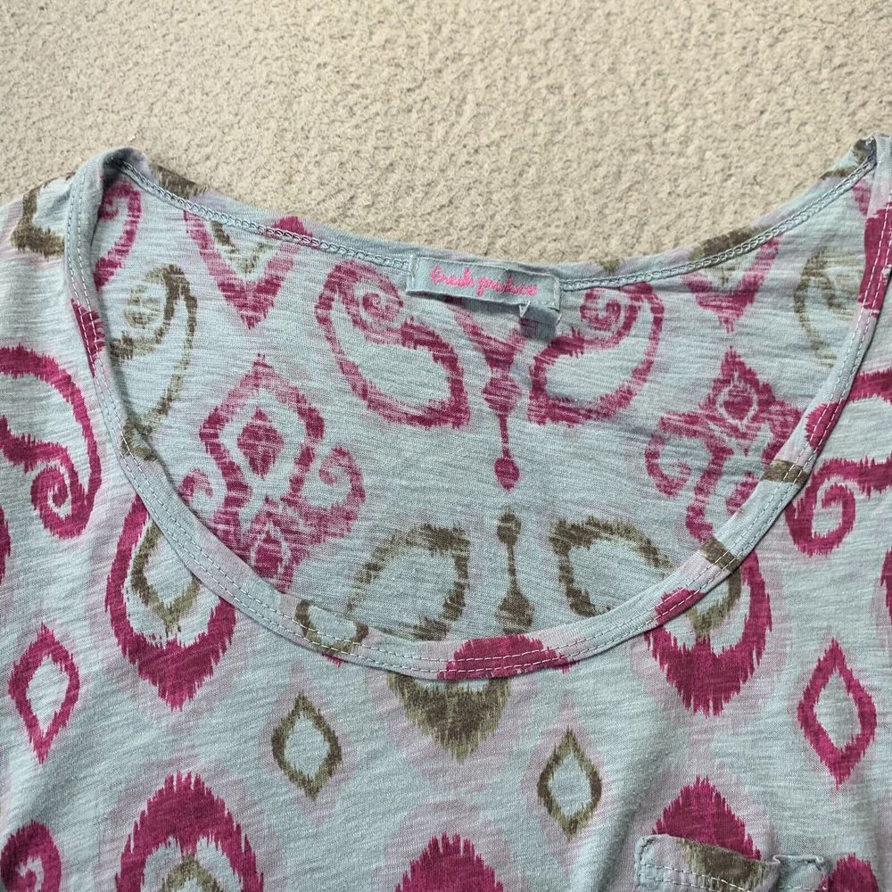 FRESH PRODUCE Blouse Womens Medium Top Geometric Blue Purple* - Picture 6 of 9